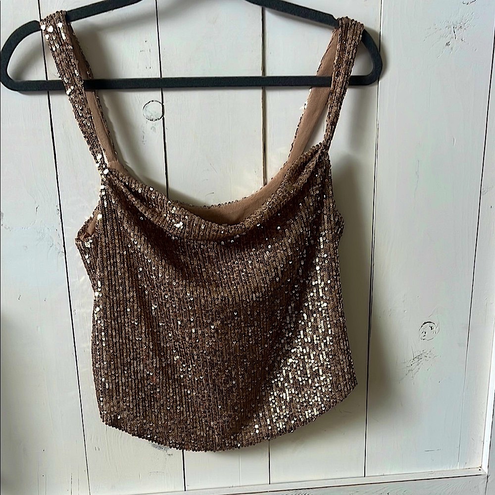 Sequin Gold Tank Top